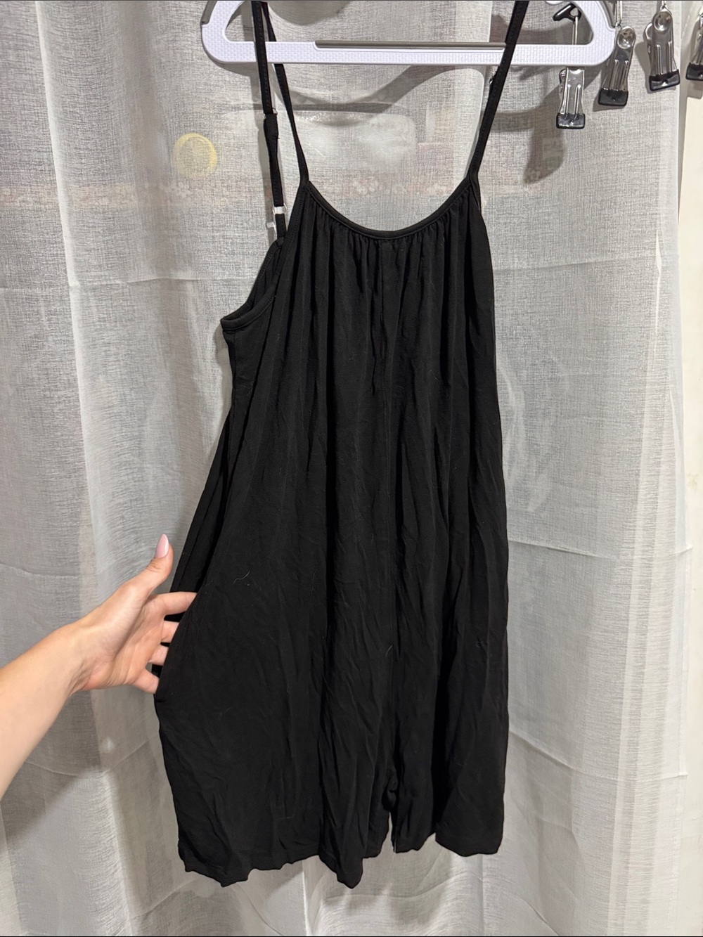 SHEIN Black Spaghetti Strap Jumpsuit Romper